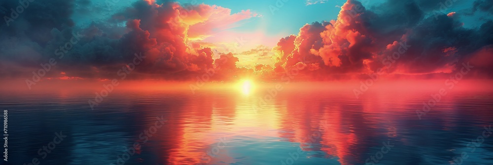 Colorful Sunset Reflected in the Ocean Colorful Sunset Reflected in the Ocean