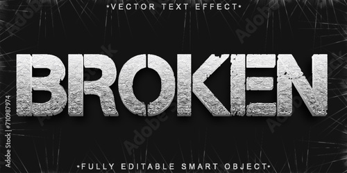 Gray Worn Broken Vector Fully Editable Smart Object Text Effect