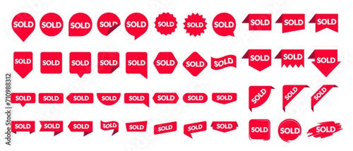 Giant Big Label Set With Text Sold