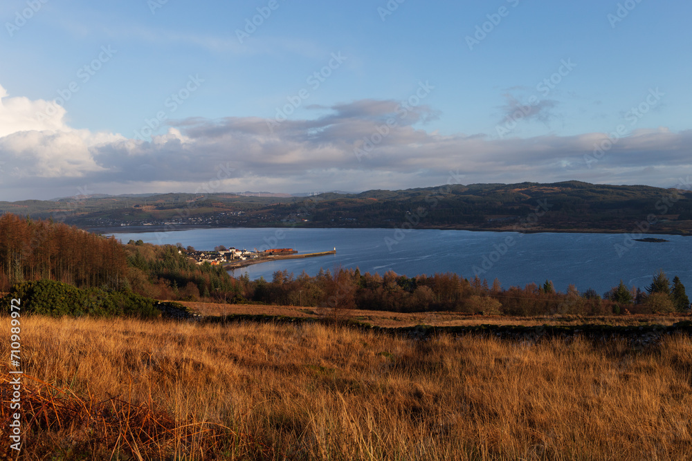 A Scottish landscape with a loch in the Scottish Highlands 
on a winters day 