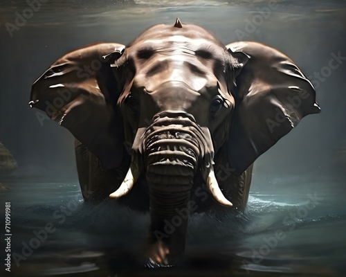 elephant in water
