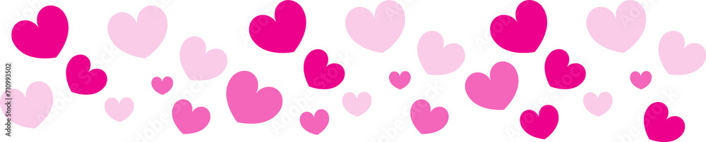 Pink Hearts Border. Valentine’s day Background.
