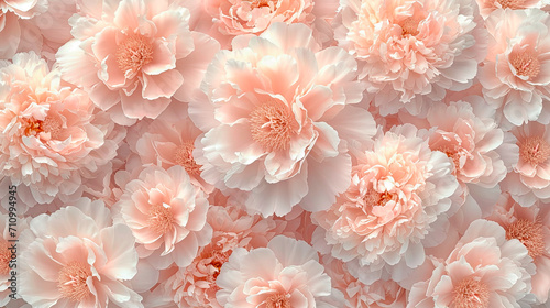 Wallpaper with flowers in light peach tones.