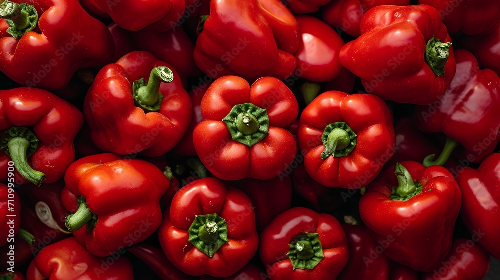 Close up fresh red paprika filling the frame. Sweet bell peppers vegetable. Close up fresh red paprika filling the frame. Sweet bell peppers vegetable.