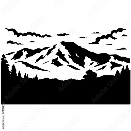 Foothill Landscape Vector Logo Art