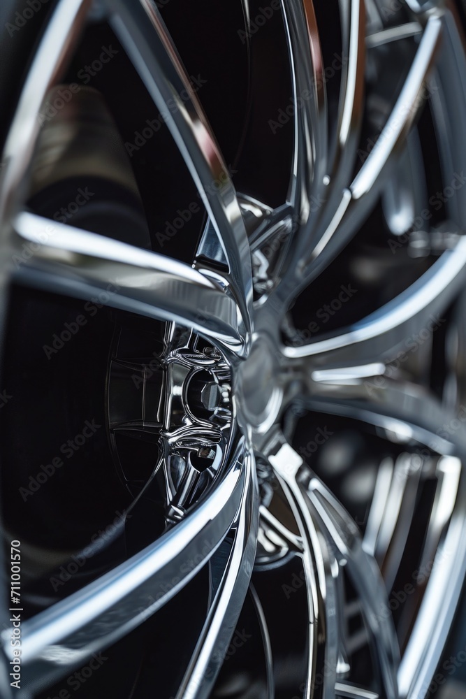 A detailed shot of a car wheel. Perfect for automotive enthusiasts and car-related content A detailed shot of a car wheel. Perfect for automotive enthusiasts and car-related content