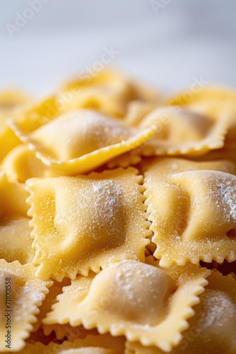 A detailed view of a pile of pasta. Perfect for food enthusiasts and Italian cuisine lovers