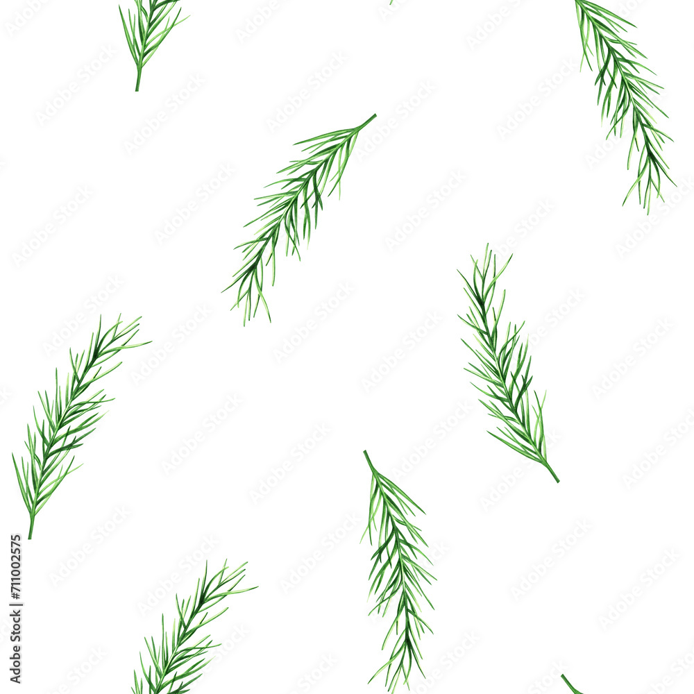 Watercolor seamless pattern illustration of fresh rosemary isolated on background. Detail of beauty products and botany set, cosmetology and medicine. For designers, spa decoration, postcard