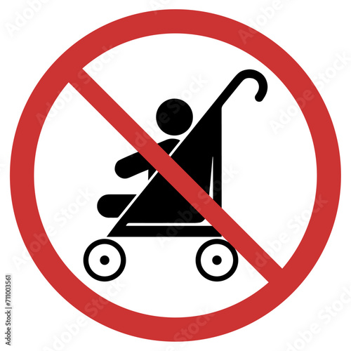 Vector graphic of sign prohibiting baby strollers