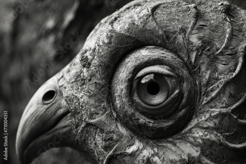 A black and white photo capturing a unique perspective of a bird s eye. Perfect for adding a touch of elegance and intrigue to any project or design
