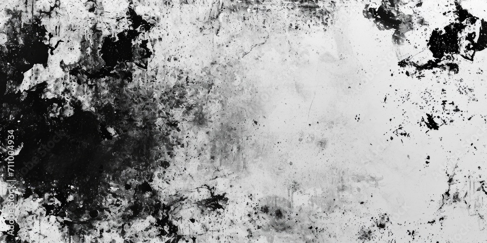 Fototapeta premium A black and white photo showcasing a dirty wall