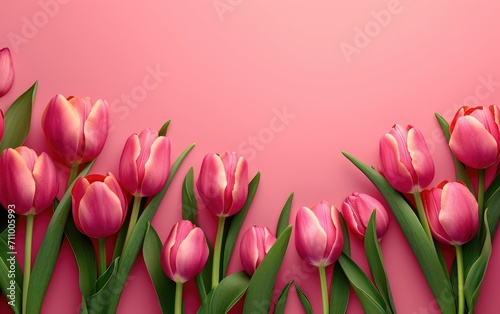 Tulips flower banner, March...