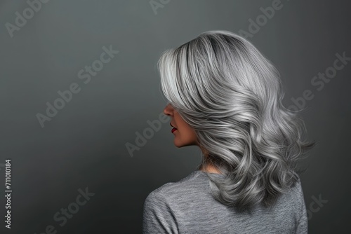 Woman With Grey Hair in a Gray Sweater
