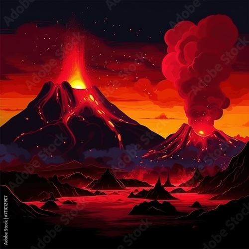 Volcanic Eruption on Alien Planet