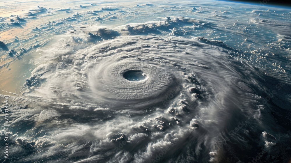 Big storm on planet earth, view from space 