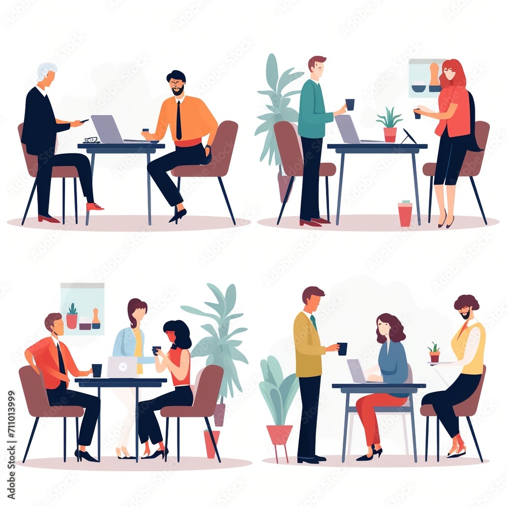 Colleagues working together in a modern office