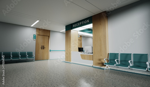 hospital reception and corridor