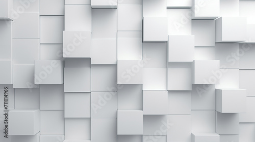 Abstract illustration of white cubes background. Futuristic background with geometric shapes.