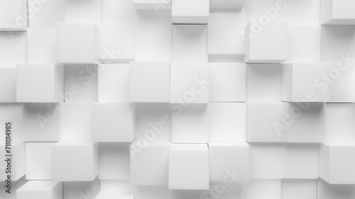 Abstract illustration of white cubes background. Futuristic background with geometric shapes.