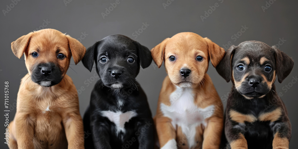 Adorable puppies in a row Adorable puppies in a row
