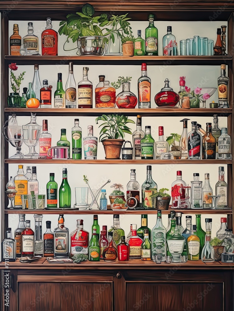 Mixology Wall Art: Illustrated Classic Cocktails for a Sophisticated Connoisseur