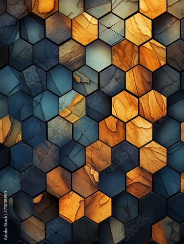 Nature's Geometry: Honeycomb Patterns Wall Prints Unveiling Captivating Abstractions