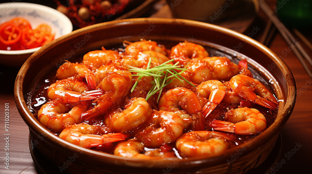 delicious juicy boiled shrimp on the table delicious juicy boiled shrimp on the table