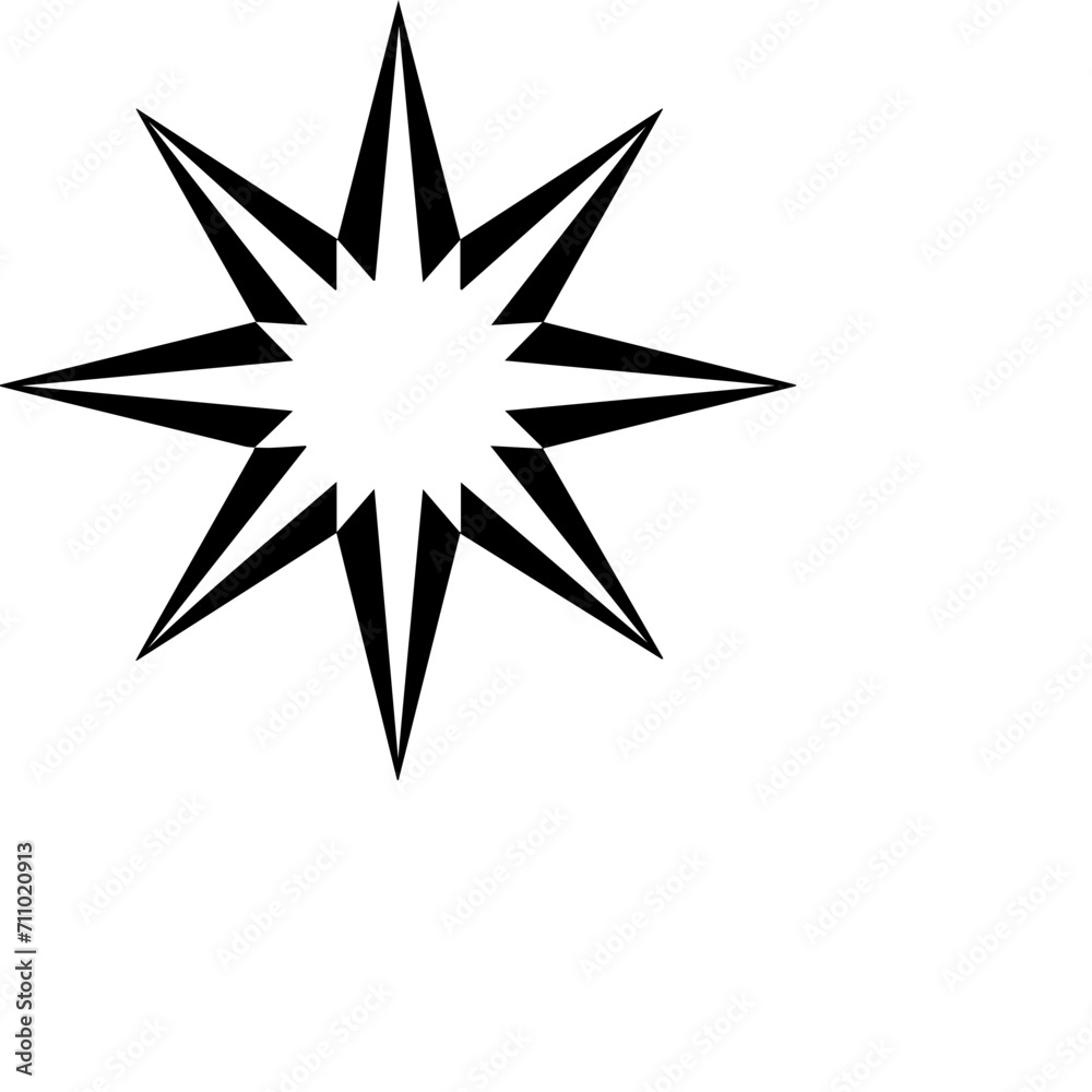 Illustration of a Star - Black and White Illustration of a Star - Black and White