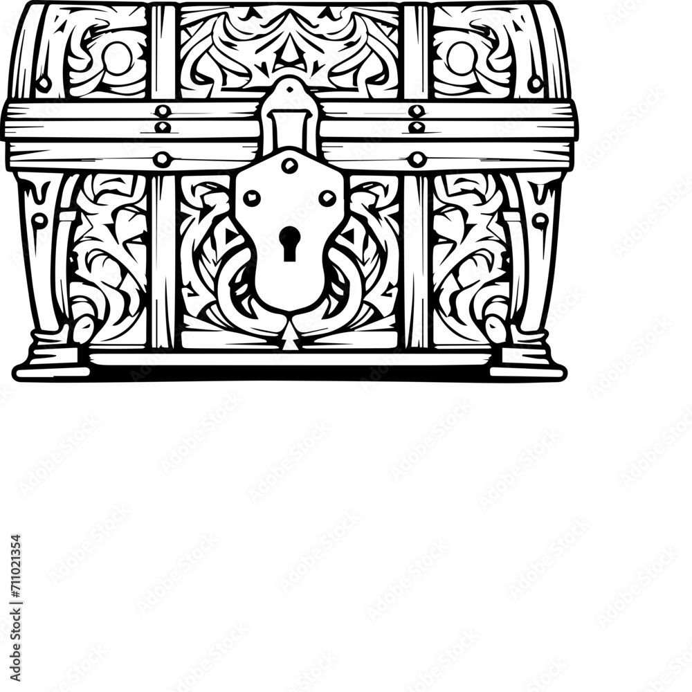 Fototapeta premium Black Treasure Chest Icon