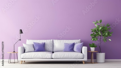 cozy room purple background illustration vibrant modern  stylish luxurious  aesthetic chic cozy room purple background