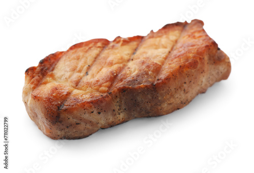 Tasty fresh grilled steak isolated on white