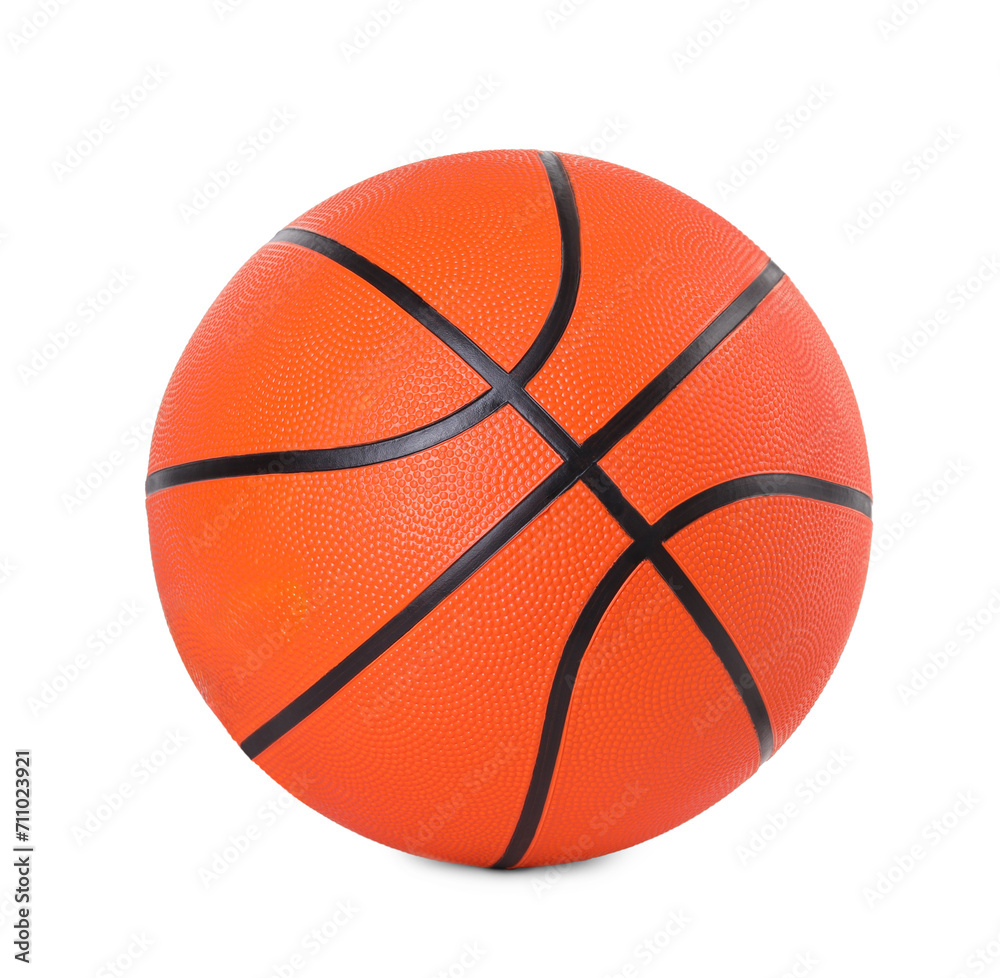 One orange basketball ball isolated on white