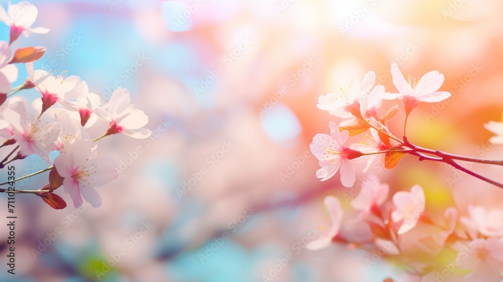 Colorful Summer or Spring Background Blur AI Generated