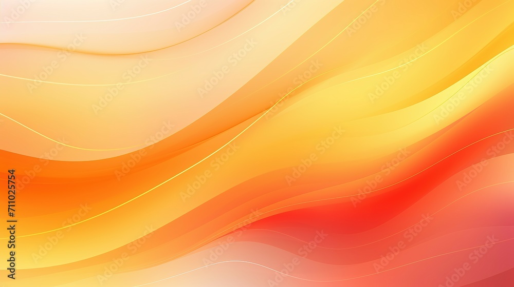 Abstract Yellow and Red Wave Background. Color gradient ombre. Wavy blurry lines background.