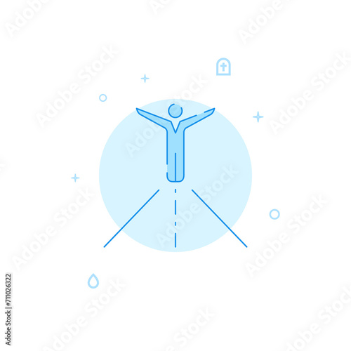 Jesus, Savior flat vector icon. Filled line style. Blue monochrome design. Editable stroke