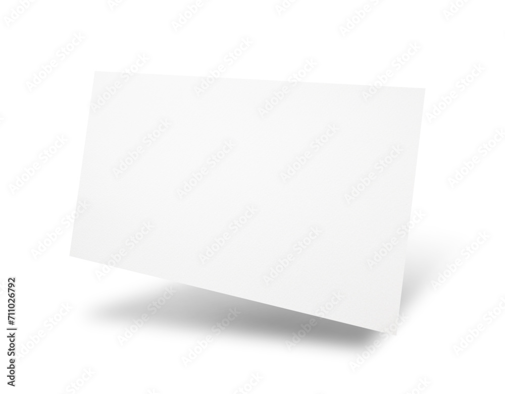 Blank business card in air on white background. Mockup for design Blank business card in air on white background. Mockup for design