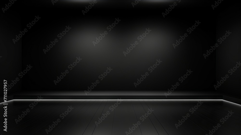 Abstract Empty Black Studio Room with Light Background AI Generated