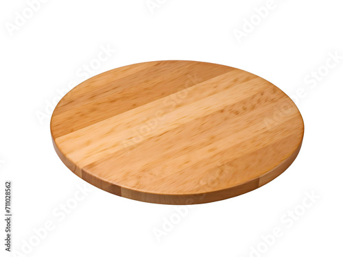 round wooden board isolated png generative AI