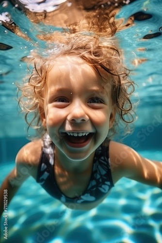 Little Girl Swimming Underwater © duyina1990