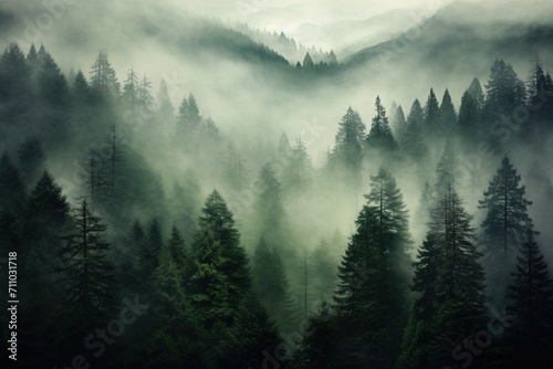 Foggy Mountains and Trees © duyina1990