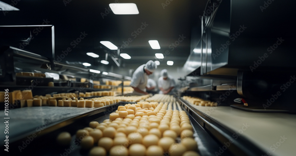 cheese production at a dairy factory