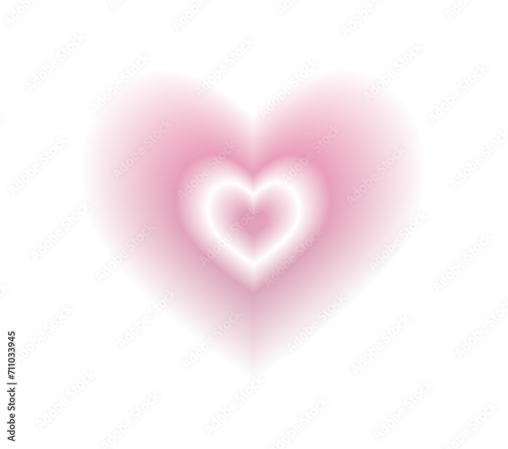 Blurry pink heart aura. Trendy y2k style. Vector illustration