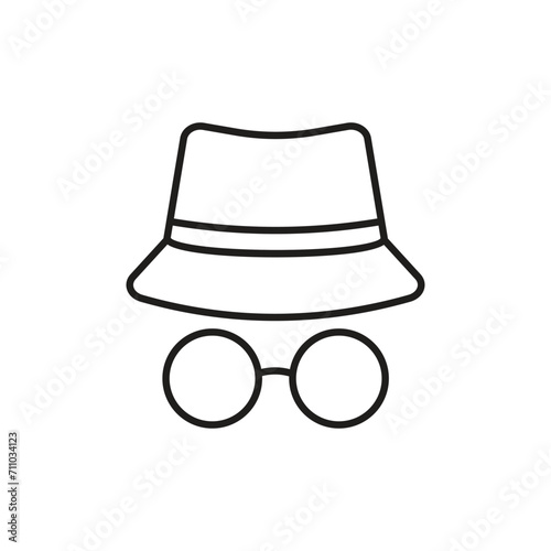 Incognito icon, isolated on white background, vector illustration
