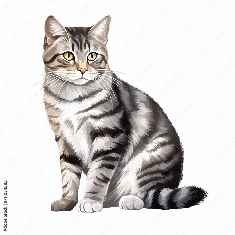 A cute cat is sitting and looking away A cute cat is sitting and looking away