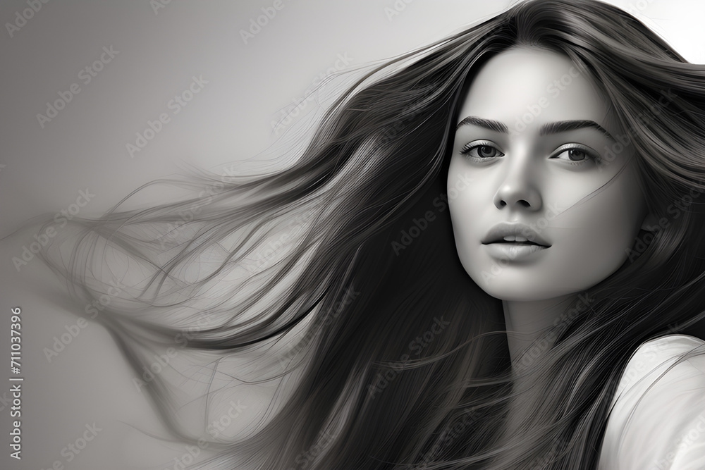 Long Hair in Detail Monochrome Long Hair in Detail Monochrome