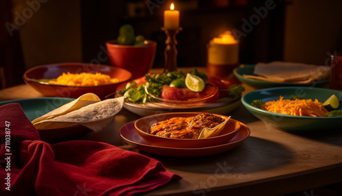 Freshness and heat combine in this gourmet, homemade, meat filled meal generated by AI