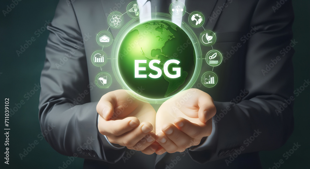 ESG icon concept for environmental, social, and governance in sustainable and ethical business on the Network. Generative AI. ESG icon concept for environmental, social, and governance in sustainable and ethical business on the Network. Generative AI.