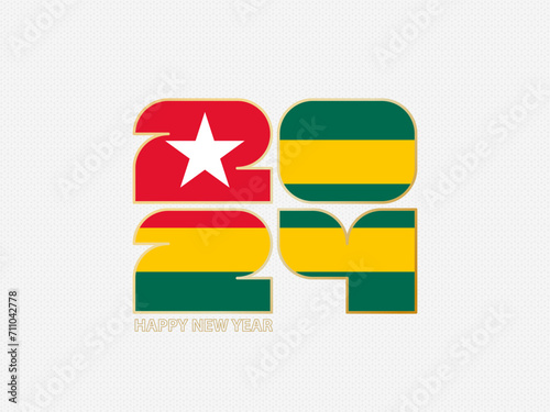 Abstract numbers 2024 with flag of Togo.