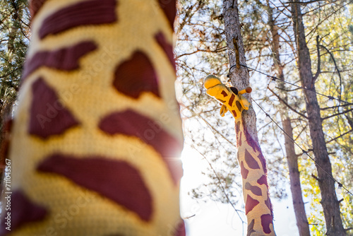 tree decoration with giraffe