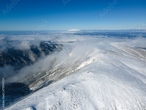 Aerial Winter view of Rila mountain near Musala peak, Bulgaria © Stoyan Haytov